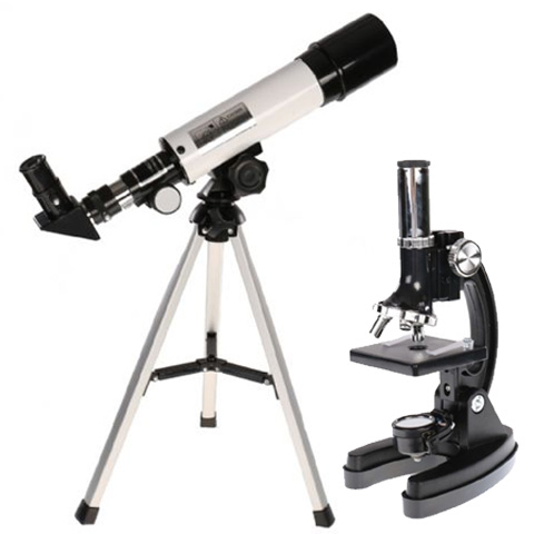 Ensemble de microscope et téléscope Byomic pour débutants dans une mallette
